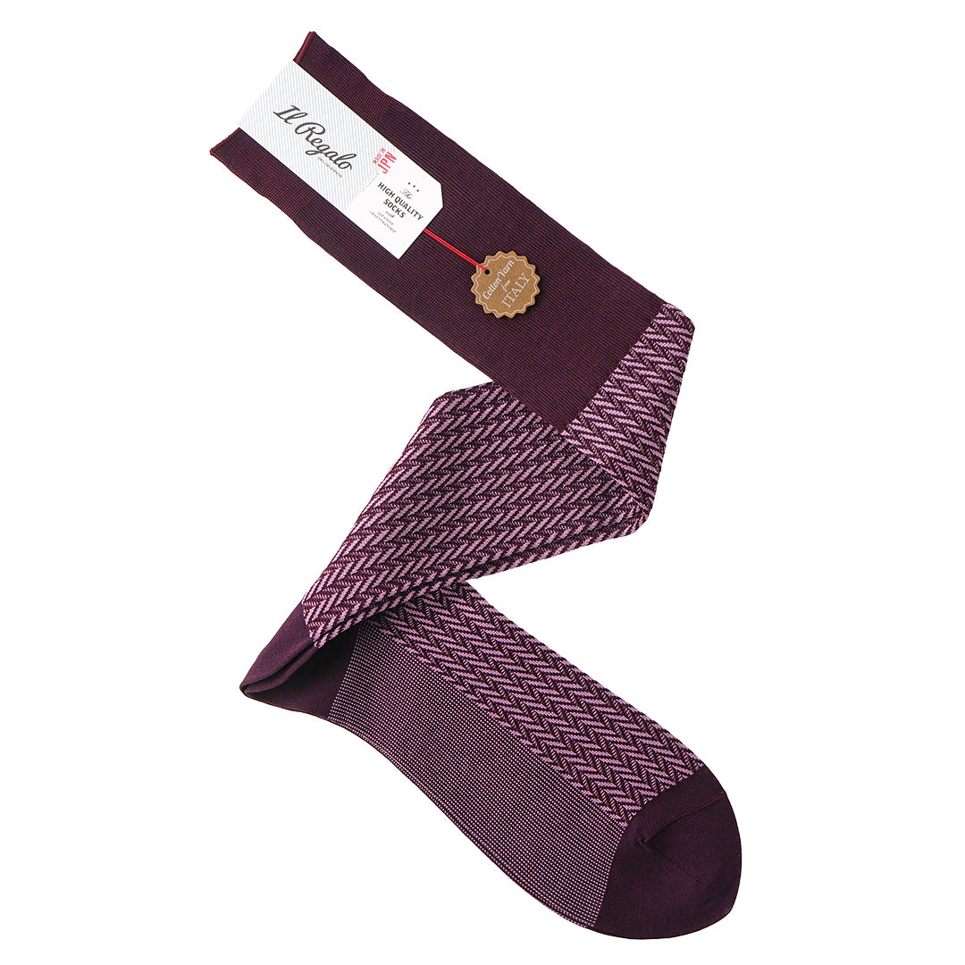 Burgundy Herringbone Socks