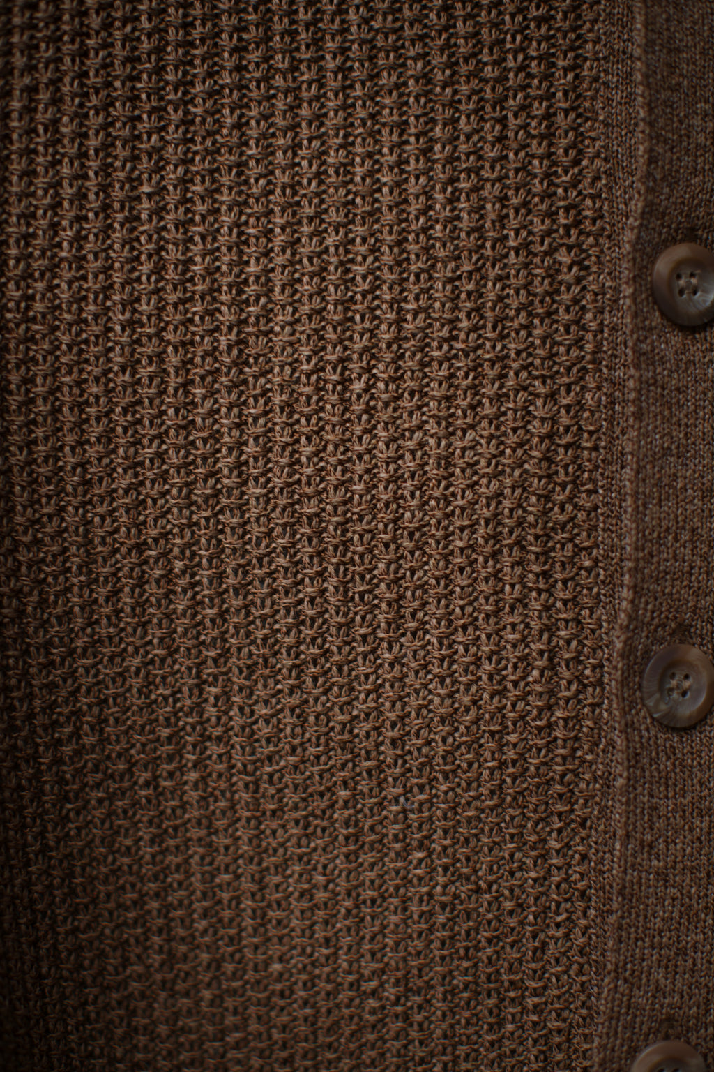 Brown Knit Button Polo Shirt