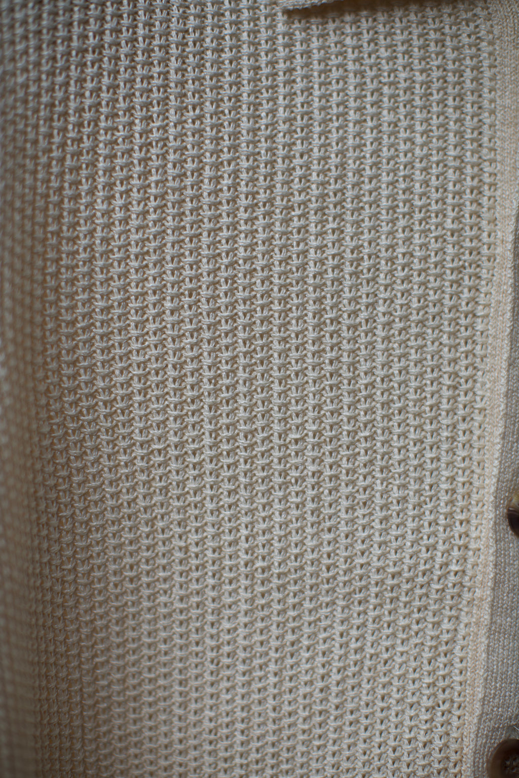 Beige Knit Button Polo Shirt