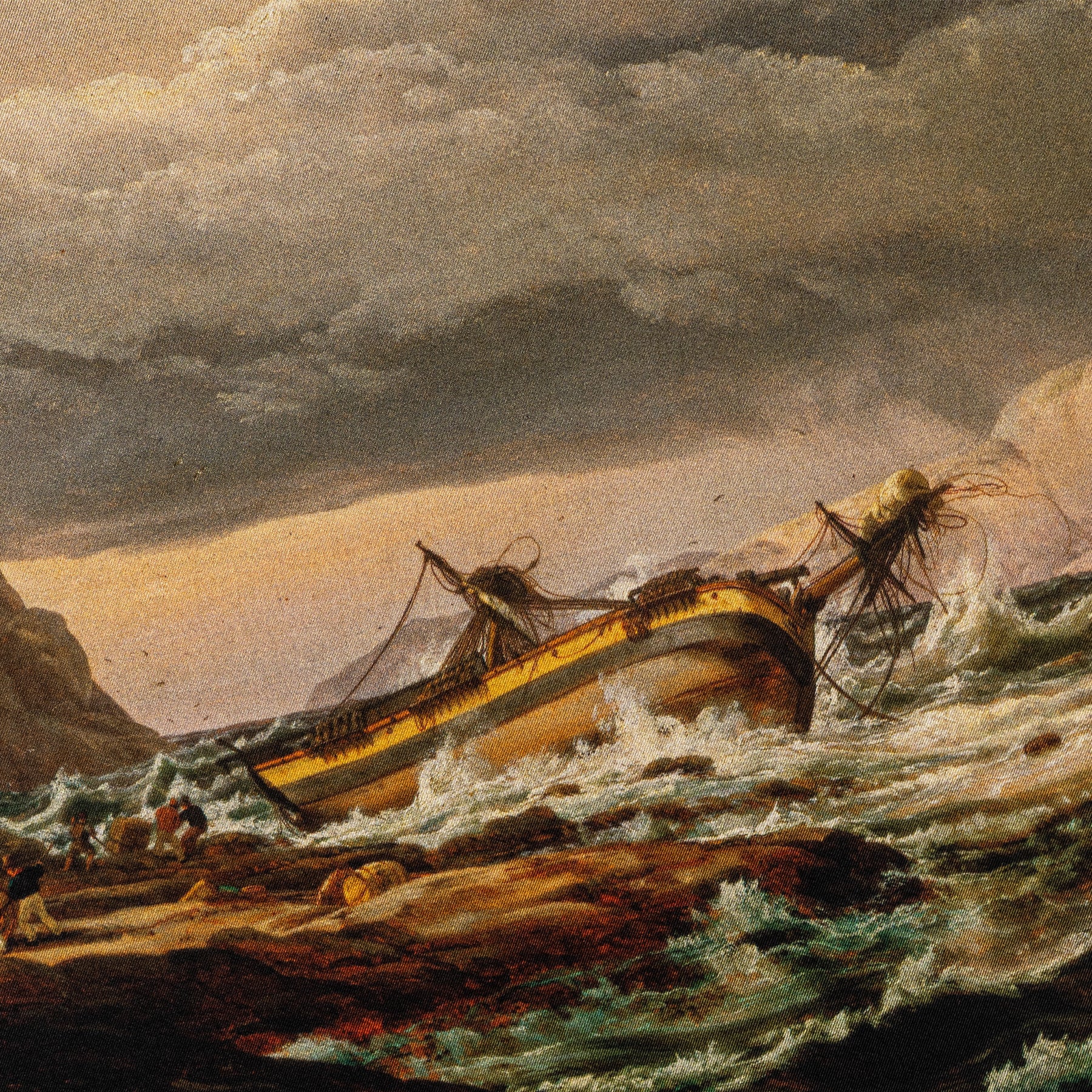 Fine Art Pocket Square - Shipwreck on the Coast of Norway