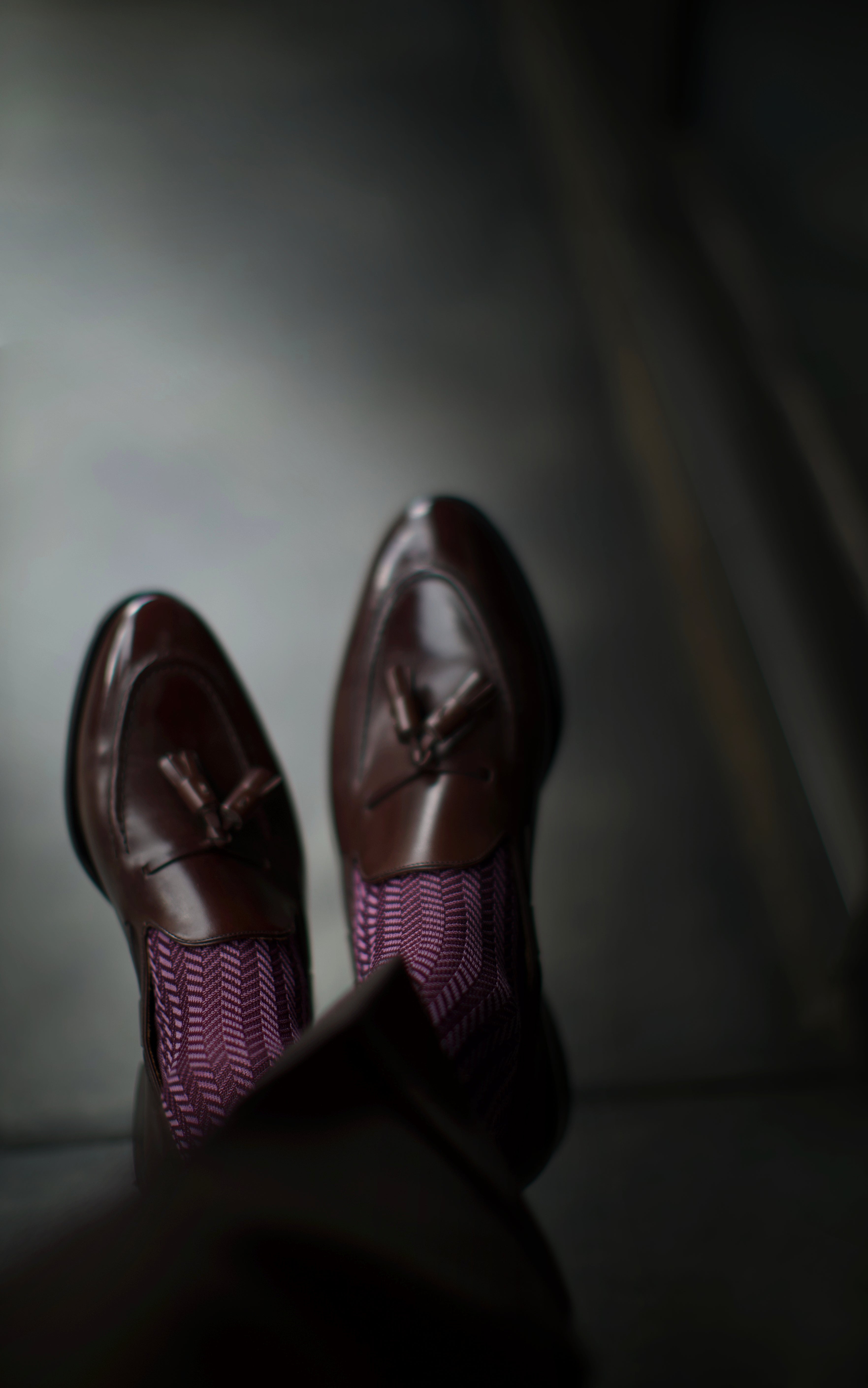 Burgundy Herringbone Socks