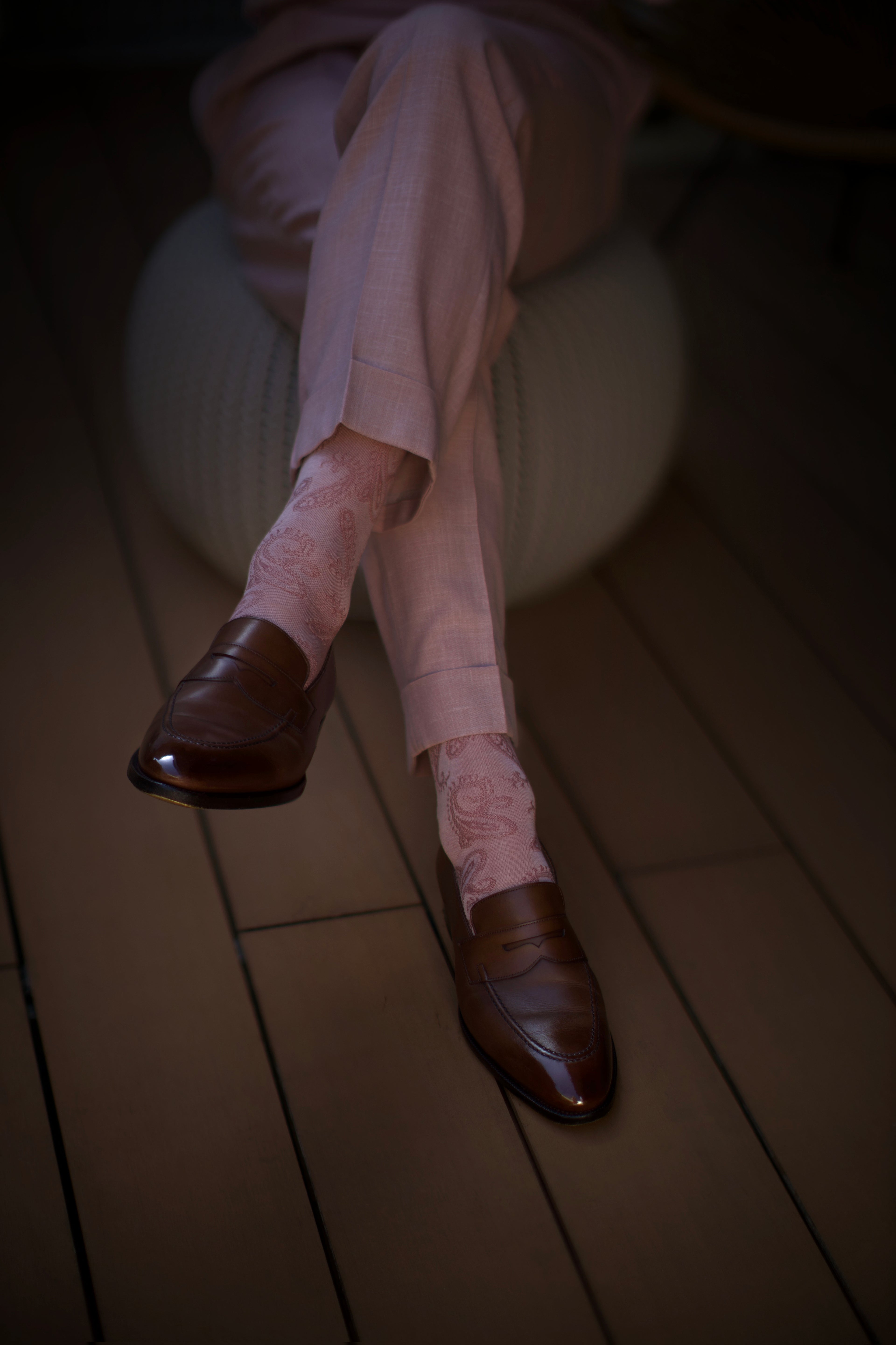 Pink Paisley Socks