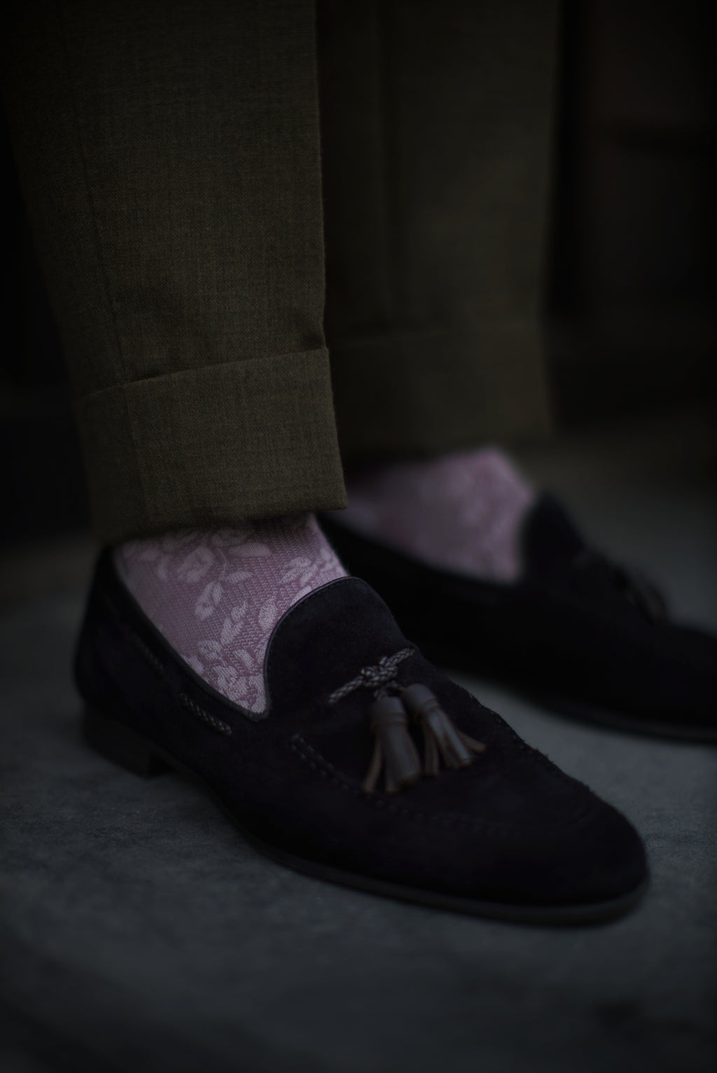 Lavender Floral Ramie Socks