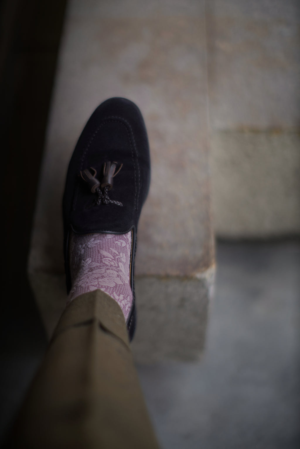 Lavender Floral Ramie Socks