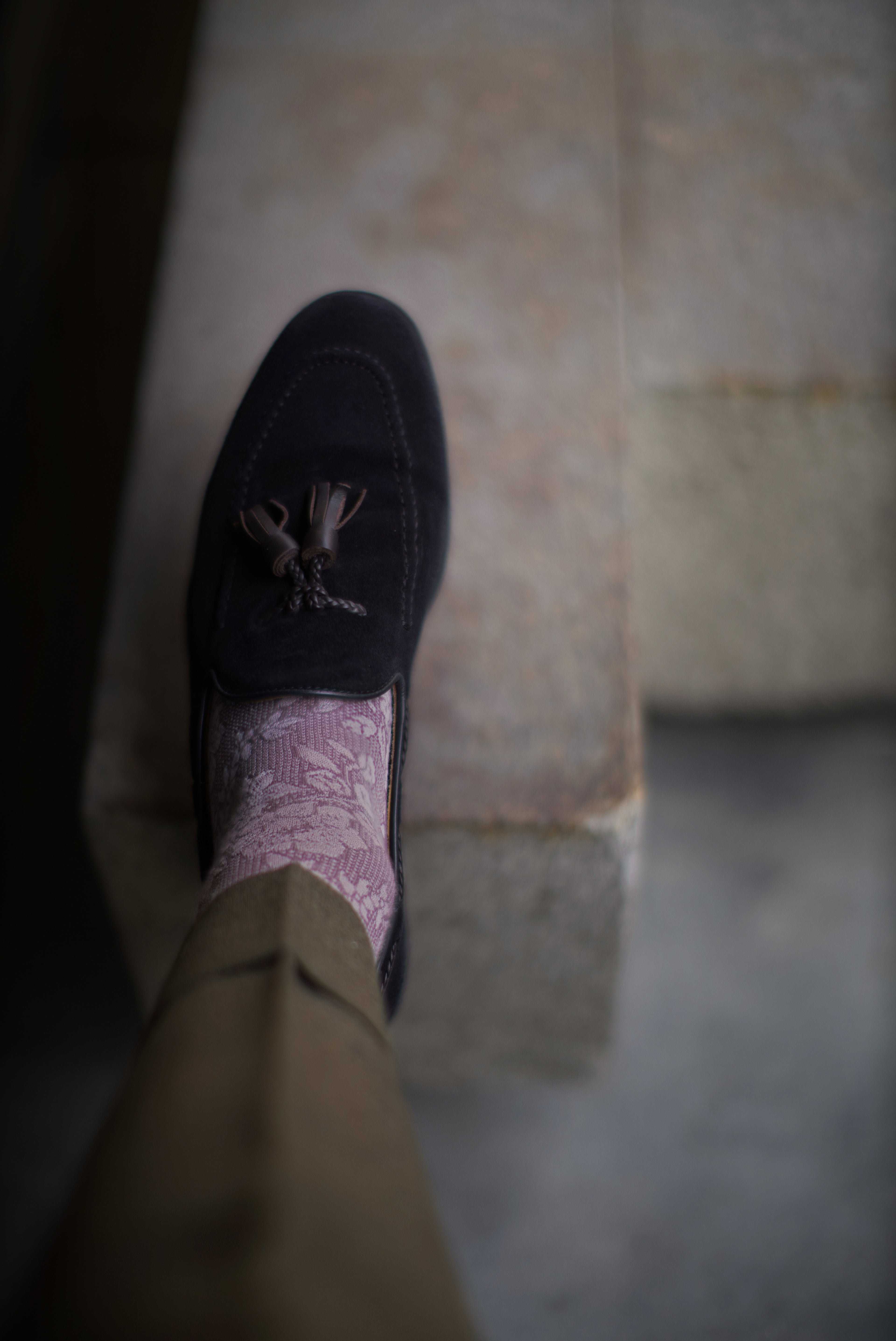 Lavender Floral Ramie Socks
