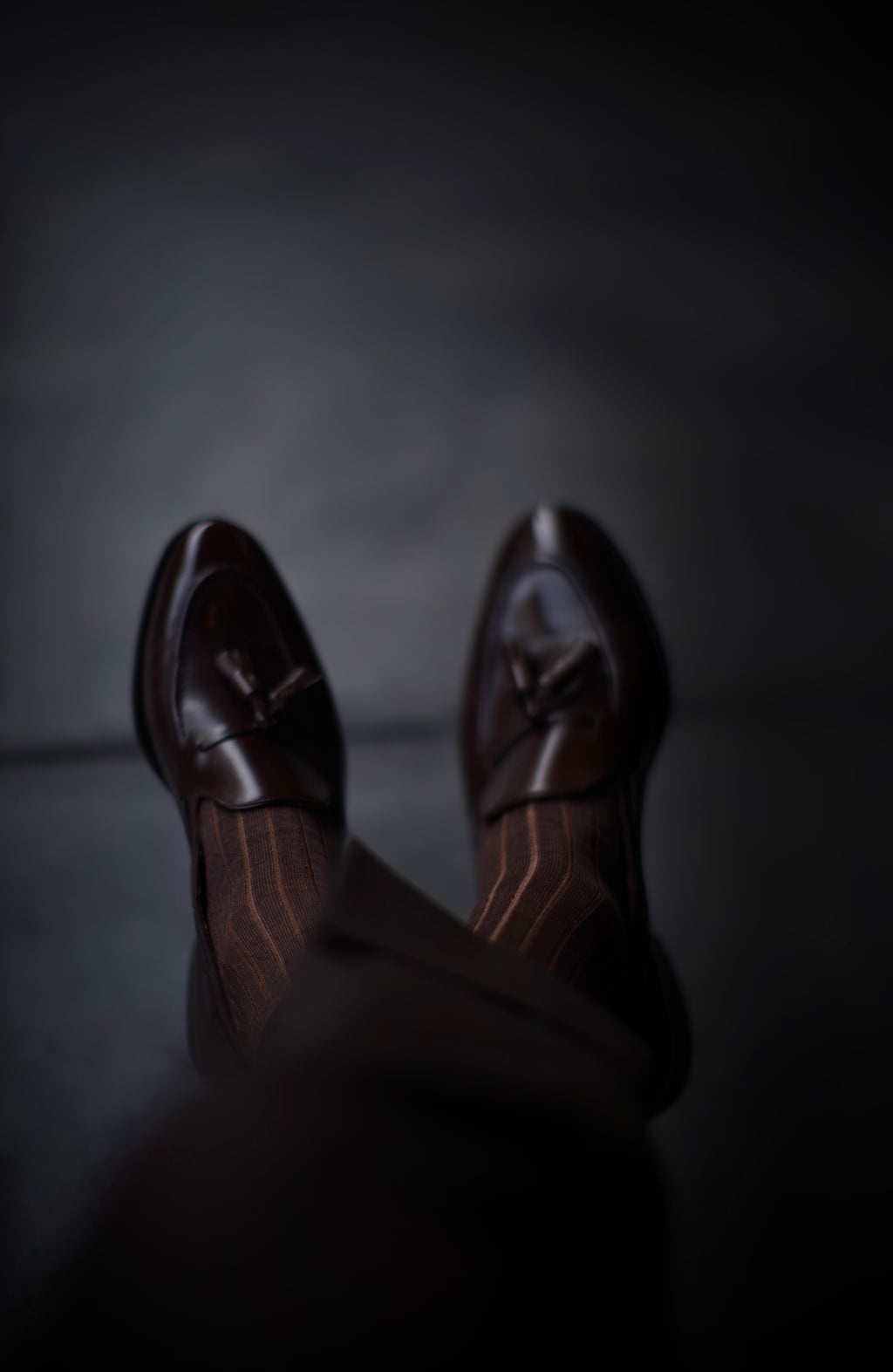 Brown Reversible Stripe Socks