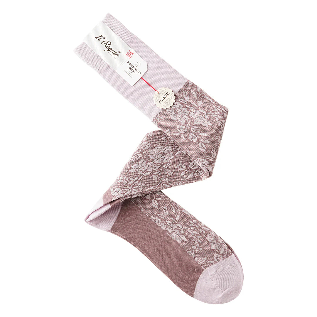 Lavender Floral Ramie Socks